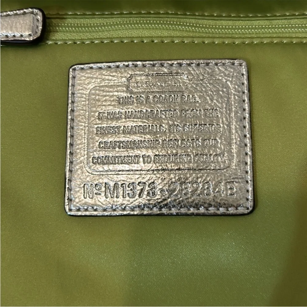 Coach Signature Optic Daisy Tattersall Convertible Duffle with Dust Bag NWOT